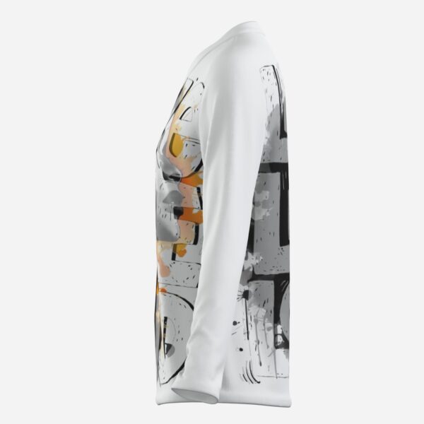 All-Over Print Women's Long Sleeve Causal Shirt-Milk Silk 180 GSM - Image 3