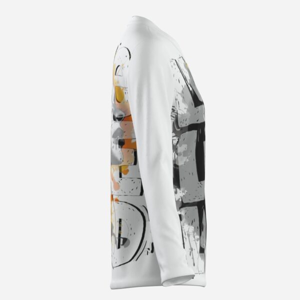 All-Over Print Women's Long Sleeve Causal Shirt-Milk Silk 180 GSM - Image 4