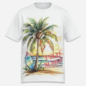 All-Over Print Women's O Neck T-Shirt-Imitation Cotton 170 GSM