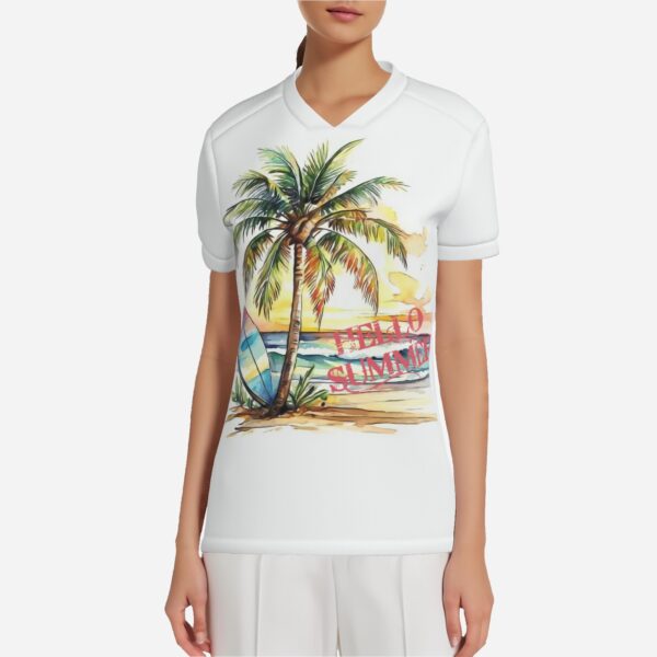 All-Over Print Women's Patchwork T-Shirt-Milk Silk 180 GSM
