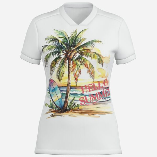 All-Over Print Women's Patchwork T-Shirt-Milk Silk 180 GSM - Image 3