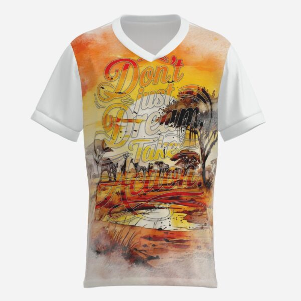 All-Over Print Men's Soccer Jersey T-Shirt V Neck Soft & Quick Dry - Image 3