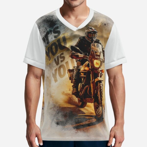 All-Over Print Men's Soccer Jersey T-Shirt V Neck Soft & Quick Dry