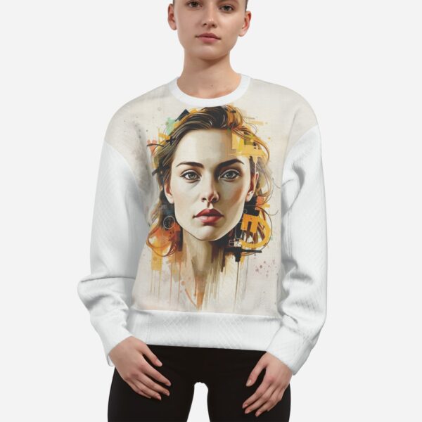 All-Over Print Women's Side Open Zipper Textured Sweatshirt