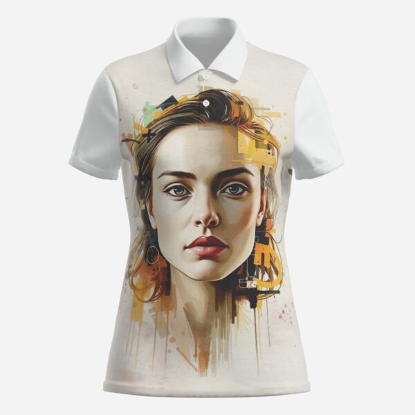 All-Over Print Women's Two-Button Polo Shirt Soft Fit