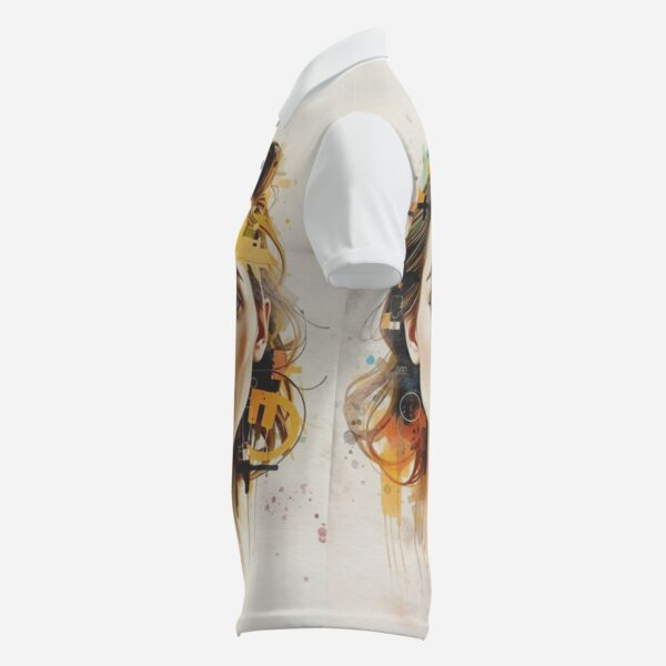 All-Over Print Women's Two-Button Polo Shirt Soft Fit - Image 3