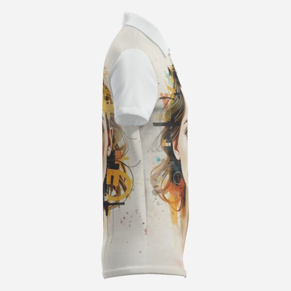 All-Over Print Women's Two-Button Polo Shirt Soft Fit - Image 4