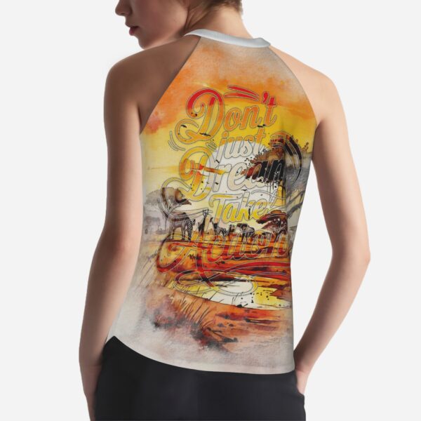 All-Over Print Women's Halter Neck Tank Top-Imitation Cotton 170 GSM - Image 2