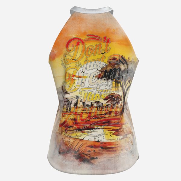 All-Over Print Women's Halter Neck Tank Top-Imitation Cotton 170 GSM - Image 4