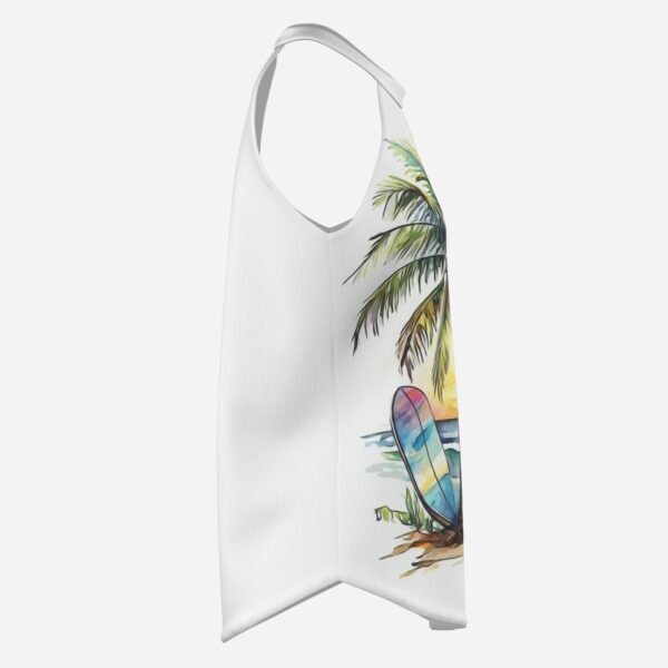 All-Over Print Women's Halter Neck Tank Top-Imitation Cotton 170 GSM - Image 4