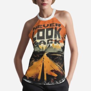All-Over Print Women's Halter Neck Tank Top-Imitation Cotton 170 GSM