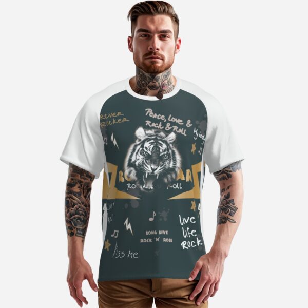 All-Over Print Men's Patchwork Athletic T-Shirt-Imitation Cotton 170 GSM