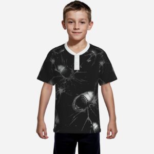 All-Over Print Boy's Baseball T-Shirt Short Sleeve-Milk Silk 250 GSM