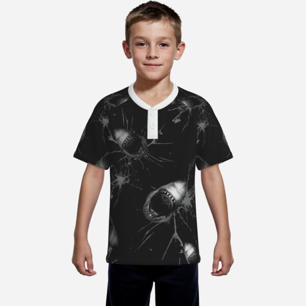 All-Over Print Boy's Baseball T-Shirt Short Sleeve-Milk Silk 250 GSM