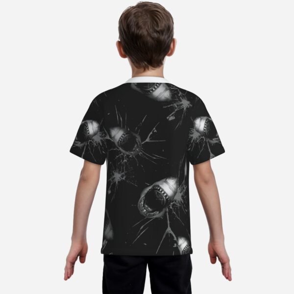 All-Over Print Boy's Baseball T-Shirt Short Sleeve-Milk Silk 250 GSM - Image 2