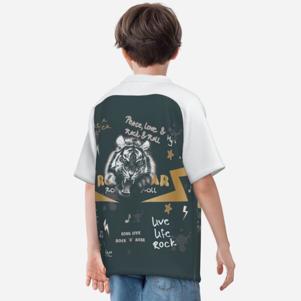 All-Over Print Boy's Zipper Baseball Jersey Shirt Short Sleeve - Image 2