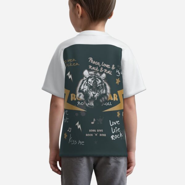 All-Over Print Boy's Zipper Baseball Jersey Shirt Short Sleeve - Image 4