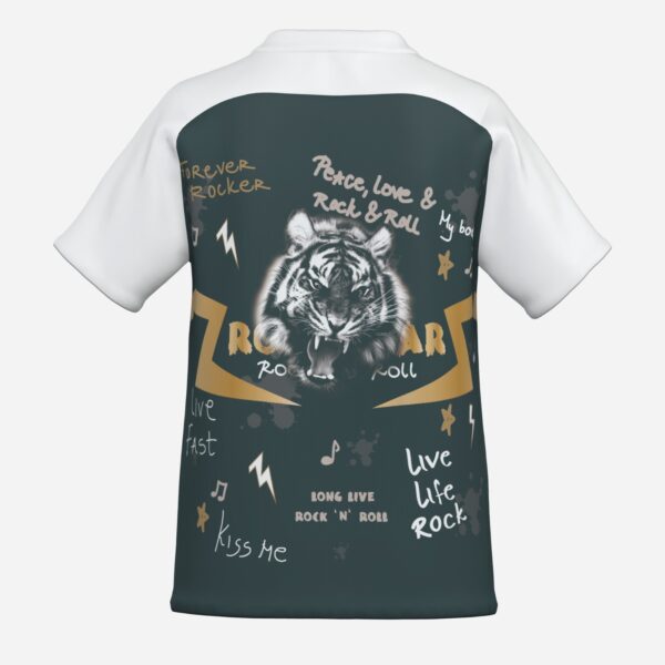 All-Over Print Boy's Zipper Baseball Jersey Shirt Short Sleeve - Image 6