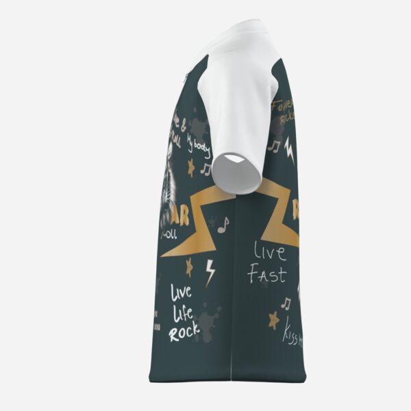 All-Over Print Boy's Zipper Baseball Jersey Shirt Short Sleeve - Image 7