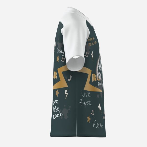 All-Over Print Boy's Zipper Baseball Jersey Shirt Short Sleeve - Image 8