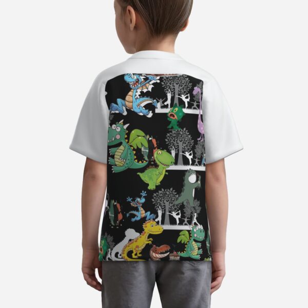 All-Over Print Boy's Zipper Baseball Jersey Shirt Short Sleeve - Image 4