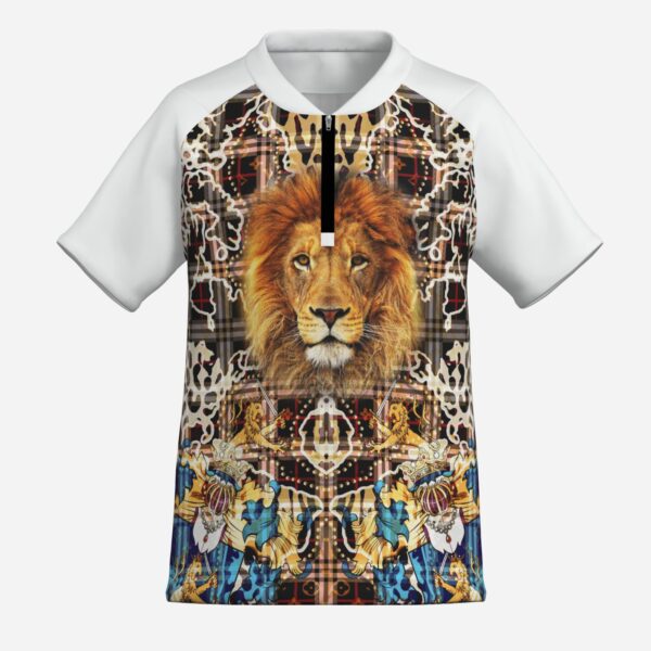 All-Over Print Boy's Zipper Baseball Jersey Shirt Short Sleeve - Image 5