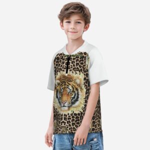 All-Over Print Boy's Zipper Baseball Jersey Shirt Short Sleeve