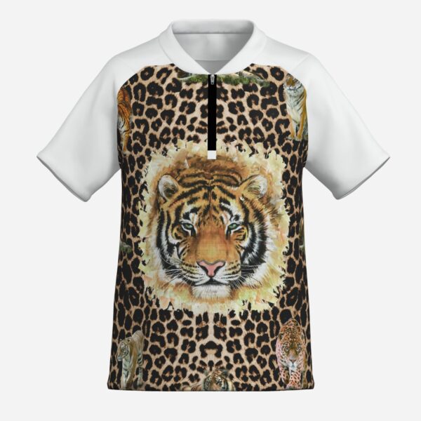 All-Over Print Boy's Zipper Baseball Jersey Shirt Short Sleeve - Image 5