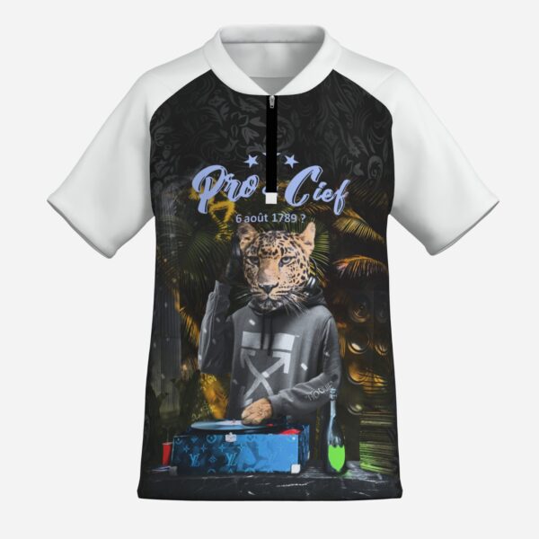 All-Over Print Boy's Zipper Baseball Jersey Shirt Short Sleeve - Image 5