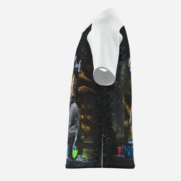 All-Over Print Boy's Zipper Baseball Jersey Shirt Short Sleeve - Image 7
