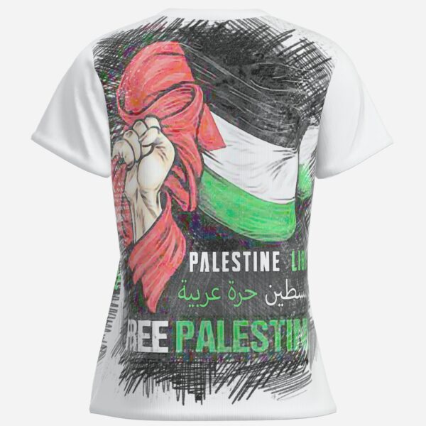All-Over Cotton Print Women's T-Shirt V Neck - Image 4