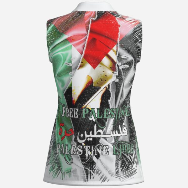All-Over Print Women's Tank Top POLO Neck-Mi Tong Mesh 140 GSM - Image 2