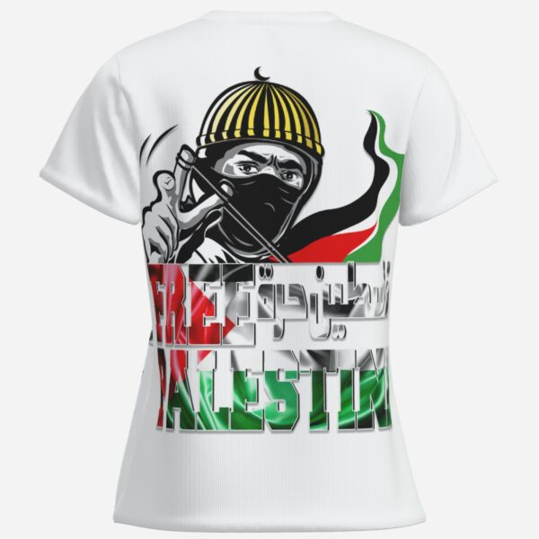 All-Over Cotton Print Women's T-Shirt V Neck - Image 4