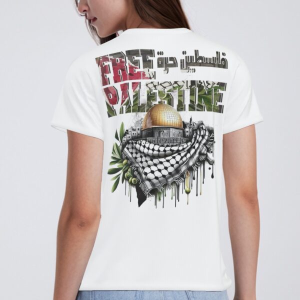 All-Over Cotton Print Women's T-Shirt V Neck - Image 2