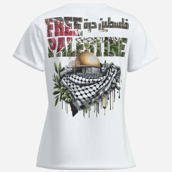 All-Over Cotton Print Women's T-Shirt V Neck - Image 4